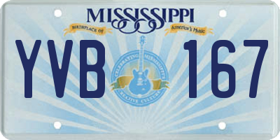 MS license plate YVB167