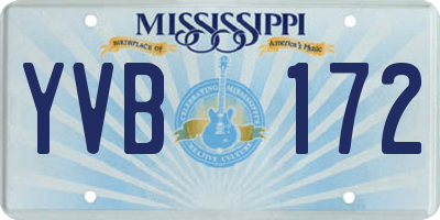 MS license plate YVB172