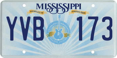 MS license plate YVB173