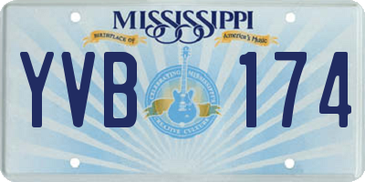 MS license plate YVB174