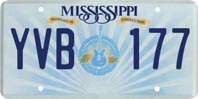 MS license plate YVB177