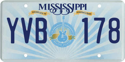 MS license plate YVB178