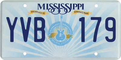 MS license plate YVB179
