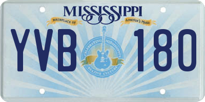 MS license plate YVB180