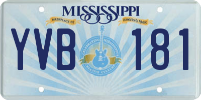 MS license plate YVB181