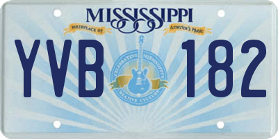 MS license plate YVB182