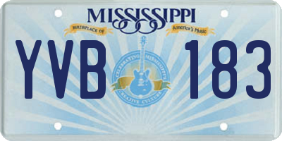 MS license plate YVB183