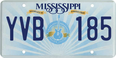 MS license plate YVB185