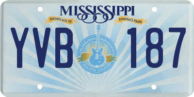 MS license plate YVB187