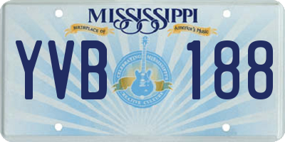 MS license plate YVB188