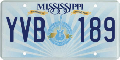 MS license plate YVB189