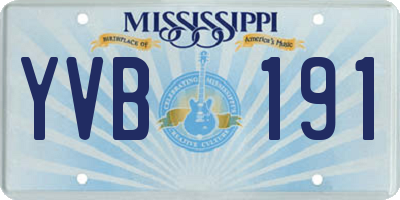 MS license plate YVB191