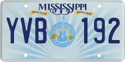 MS license plate YVB192
