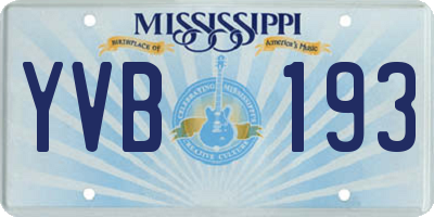 MS license plate YVB193