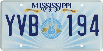 MS license plate YVB194