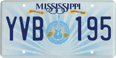 MS license plate YVB195