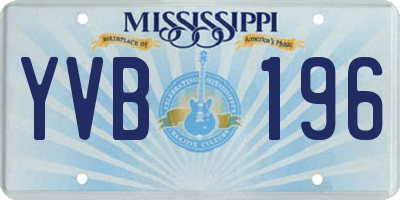 MS license plate YVB196