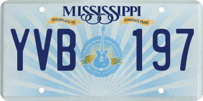 MS license plate YVB197
