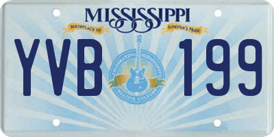 MS license plate YVB199
