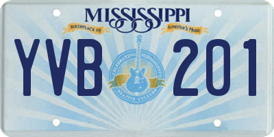 MS license plate YVB201