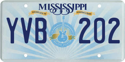 MS license plate YVB202