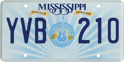 MS license plate YVB210