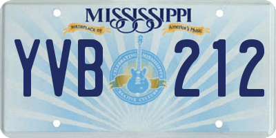 MS license plate YVB212