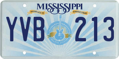 MS license plate YVB213