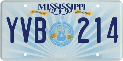 MS license plate YVB214
