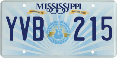 MS license plate YVB215