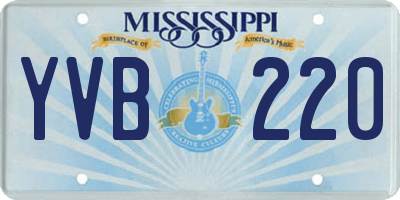 MS license plate YVB220