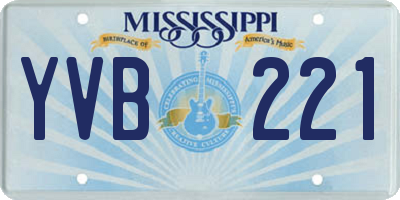 MS license plate YVB221