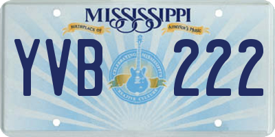 MS license plate YVB222