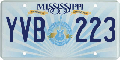 MS license plate YVB223