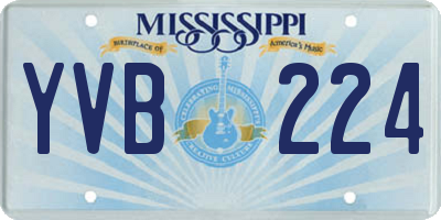 MS license plate YVB224