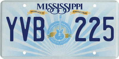 MS license plate YVB225