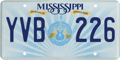 MS license plate YVB226