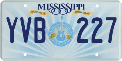 MS license plate YVB227