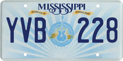 MS license plate YVB228