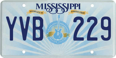 MS license plate YVB229