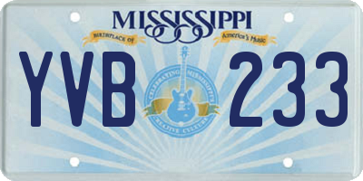 MS license plate YVB233