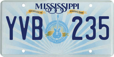 MS license plate YVB235