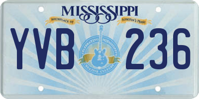 MS license plate YVB236