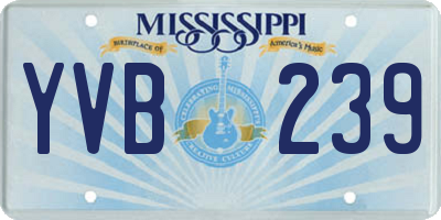 MS license plate YVB239