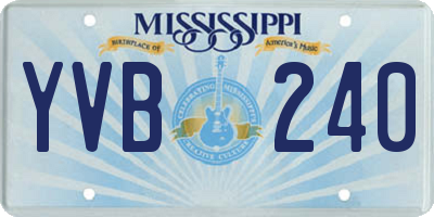 MS license plate YVB240