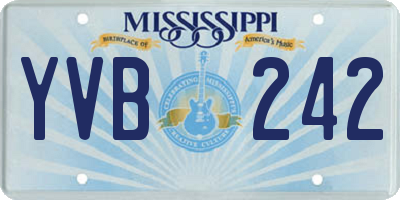 MS license plate YVB242