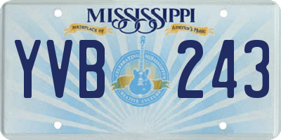 MS license plate YVB243