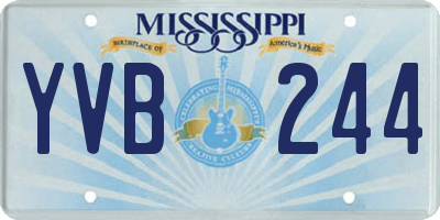 MS license plate YVB244