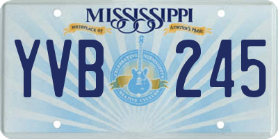 MS license plate YVB245