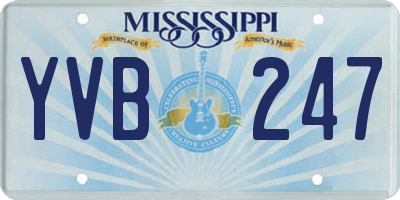 MS license plate YVB247